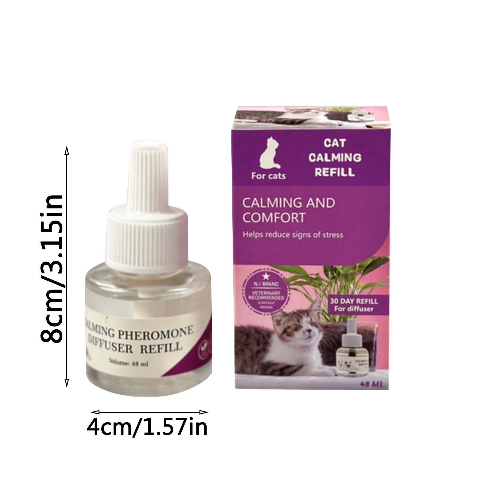 48ML Pheromone Diffuser For Cats Cat Pheromone Plug-In Relaxants Start Kit Refill Calming Spray For For Calm Relaxing Home cat