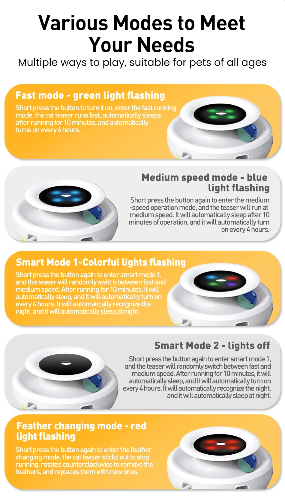 ROJECO 2 in 1 Smart Cat Toys Automatic Feather Fun Ball Toy Set For Cat Dog 5 Modes Electronic Interactive Pet Toy Accessories ROJECO 2 in 1 Smart Cat Toys Automatic Feather Fun Ball Toy Set For Cat Dog 5 Modes Electronic Interactive Pet Toy Accessories