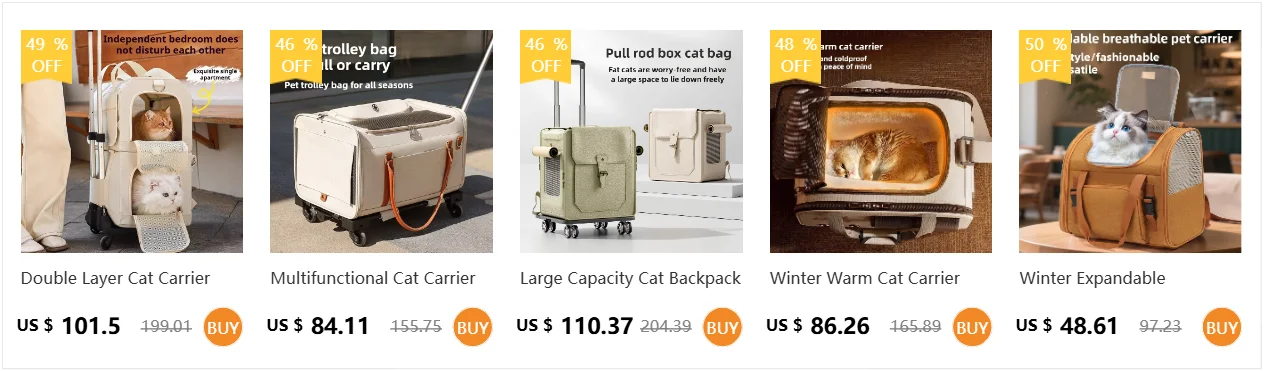 Double Layer Breathable Pet Carrier with Wheels Foldable Outdoor Travel Cat Trolley Case for Two Cats Portable Pet Trolley bag Double Layer Breathable Pet Carrier with Wheels Foldable Outdoor Travel Cat Trolley Case for Two Cats Portable Pet Trolley bag