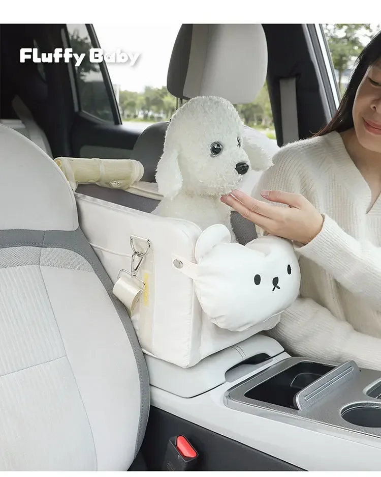 Pet Dog Car Seat Cat Carrier Booster Seat on Armrest Travel Bags for Cats Dogs with Easy Carrying Strap Travel Car Carrier