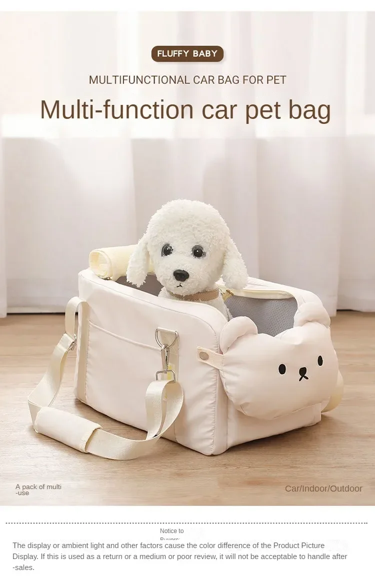 Pet Dog Car Seat Cat Carrier Booster Seat on Armrest Travel Bags for Cats Dogs with Easy Carrying Strap Travel Car Carrier