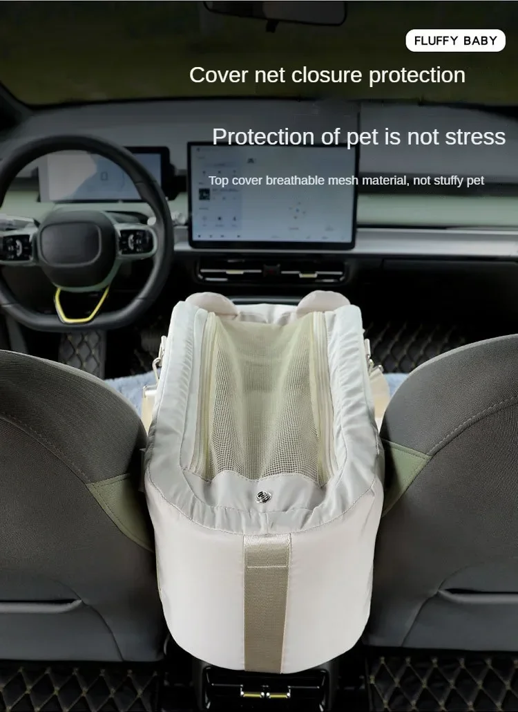 Pet Dog Car Seat Cat Carrier Booster Seat on Armrest Travel Bags for Cats Dogs with Easy Carrying Strap Travel Car Carrier