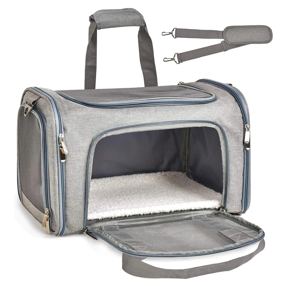 130358-y9l8yz.jpg 1PC Cat, Dog Carrier for Small Medium Cats Puppies up to 15 Lbs, Collapsible Travel Puppy Carrier - Image 1