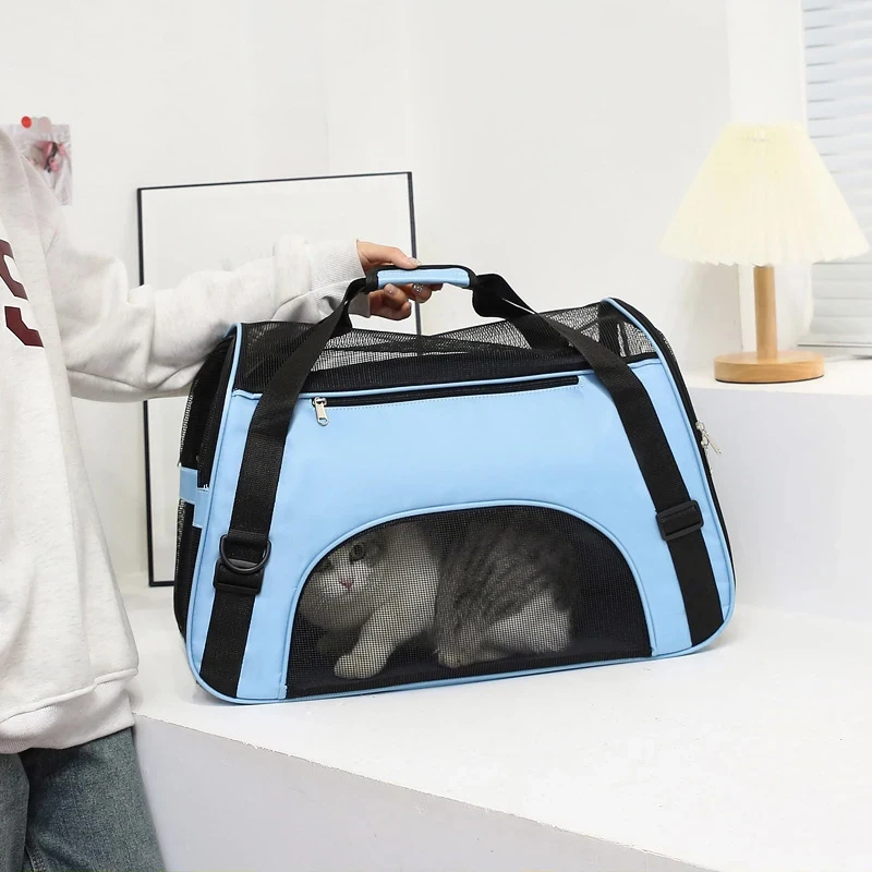 Cat Bags Portable Dog Carrier Bag Mesh Breathable Foldable Cats Carrier Bag Travel Breathable Transport Handbag Cat Bags Portable Dog Carrier Bag Mesh Breathable Foldable Cats Carrier Bag Travel Breathable Transport Handbag