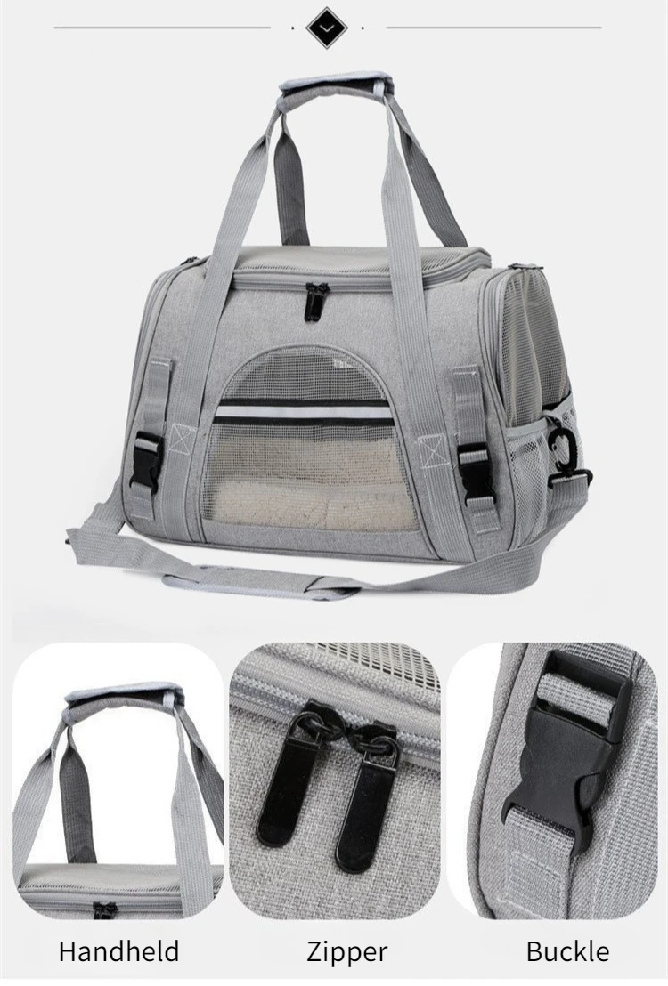 Pet Carrier Bag Foldable Small Dog Cat Carrying Out Bags Expansion Pet Travel Bag Mesh Breathable Expansion Crossbody Handbag