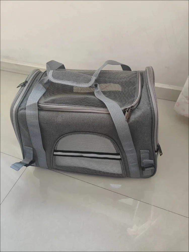 Pet Carrier Bag Foldable Small Dog Cat Carrying Out Bags Expansion Pet Travel Bag Mesh Breathable Expansion Crossbody Handbag