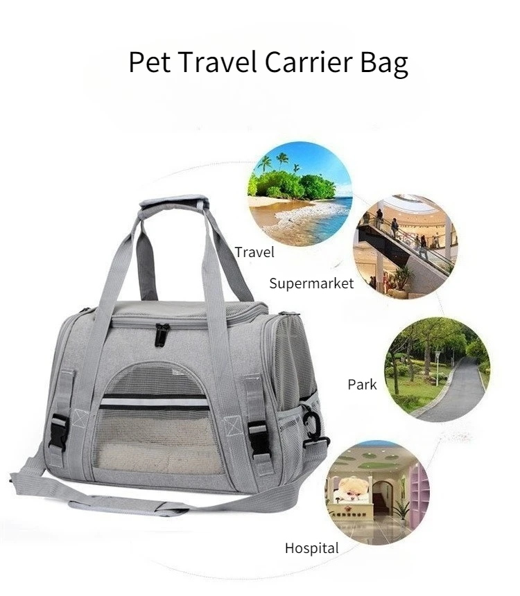 Pet Carrier Bag Foldable Small Dog Cat Carrying Out Bags Expansion Pet Travel Bag Mesh Breathable Expansion Crossbody Handbag