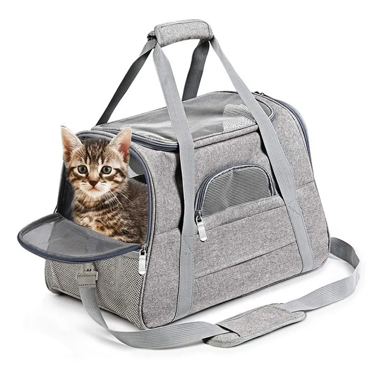 Pet Carrier Bag Foldable Small Dog Cat Carrying Out Bags Expansion Pet Travel Bag Mesh Breathable Expansion Crossbody Handbag