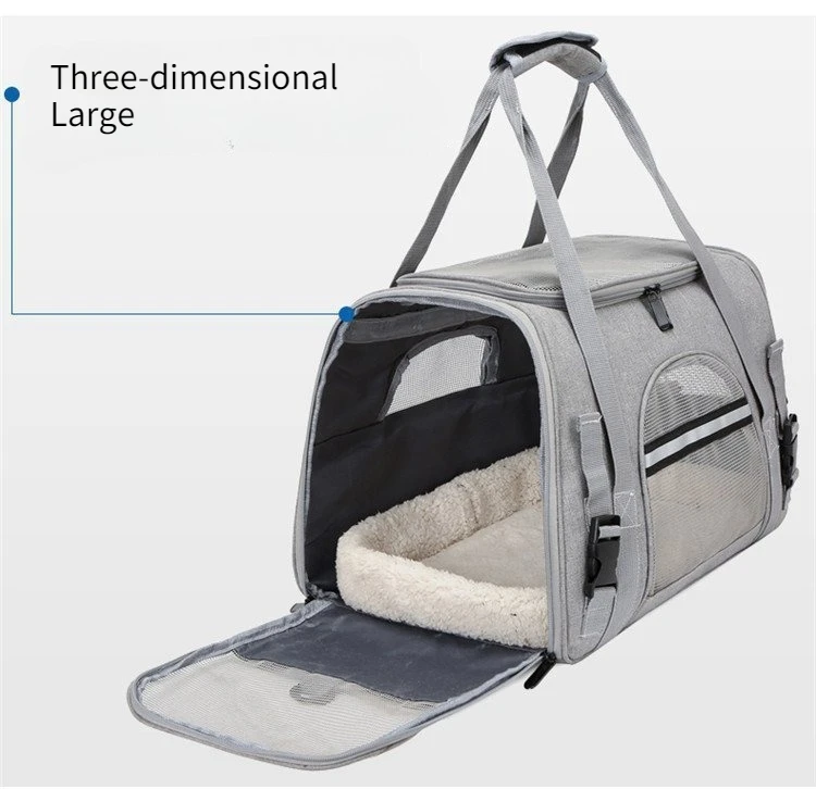 Pet Carrier Bag Foldable Small Dog Cat Carrying Out Bags Expansion Pet Travel Bag Mesh Breathable Expansion Crossbody Handbag