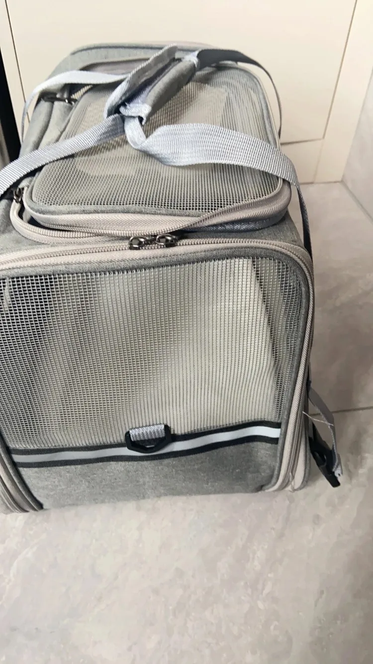 Pet Carrier Bag Foldable Small Dog Cat Carrying Out Bags Expansion Pet Travel Bag Mesh Breathable Expansion Crossbody Handbag