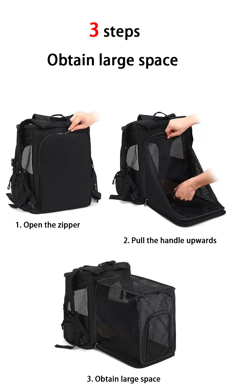 Pet Carrier Backpack Expandable for Cats Dogs Under 18 LB | Breathable Mesh Cat Backpack Carrier Bag | Foldable Dog Backpack Pet Carrier Backpack Expandable for Cats Dogs Under 18 LB | Breathable Mesh Cat Backpack Carrier Bag | Foldable Dog Backpack