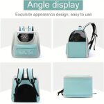 Large capacity collapsible pet backpack with zip closure, handle and mesh vent, perfect for cats and small dogs traveling - Image 4