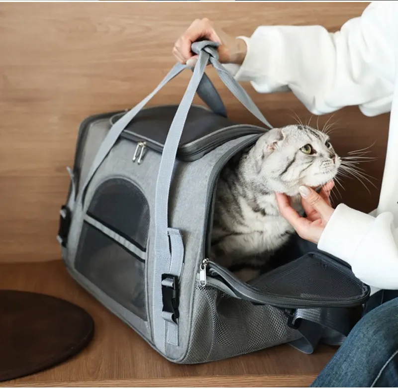 Cat Bags Portable Dog Carrier Bag Mesh Breathable Foldable Cats Carrier Bag Travel Breathable Transport Handbag Pet Travel Bags Cat Bags Portable Dog Carrier Bag Mesh Breathable Foldable Cats Carrier Bag Travel Breathable Transport Handbag Pet Travel Bags