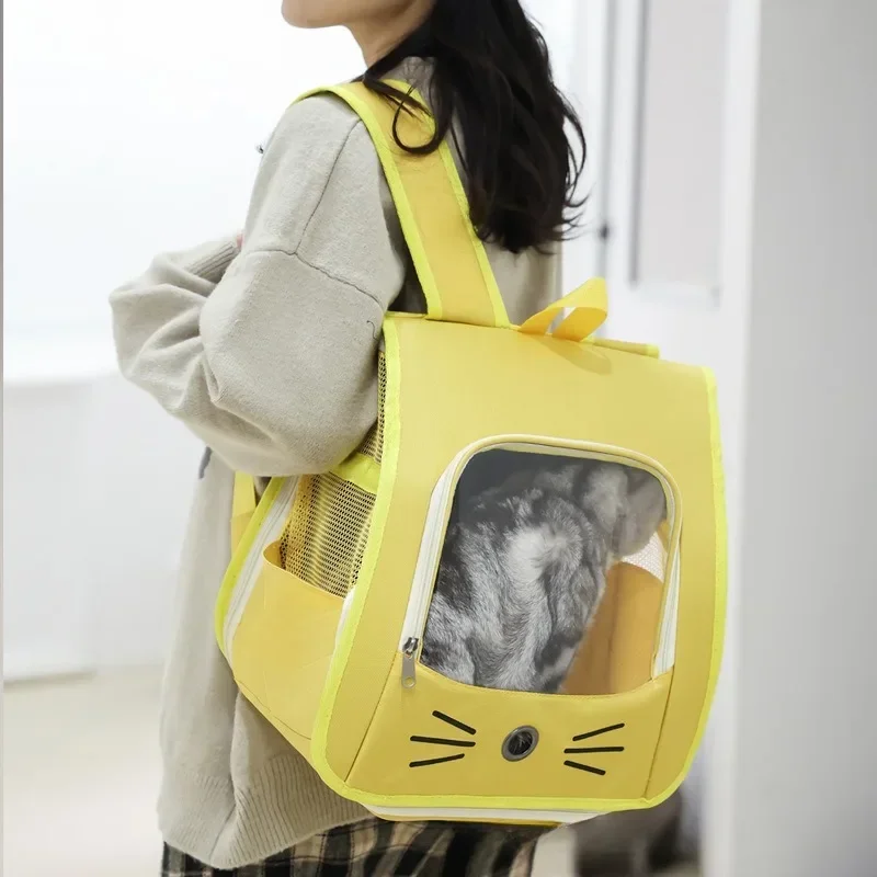 131687-wxxnxt.jpg Pet Cat Carrier Bag Cat Backpack Outdoor Breathable Portable Shoulders Bag for Cats Small Dogs Transport Carrier - Image 1