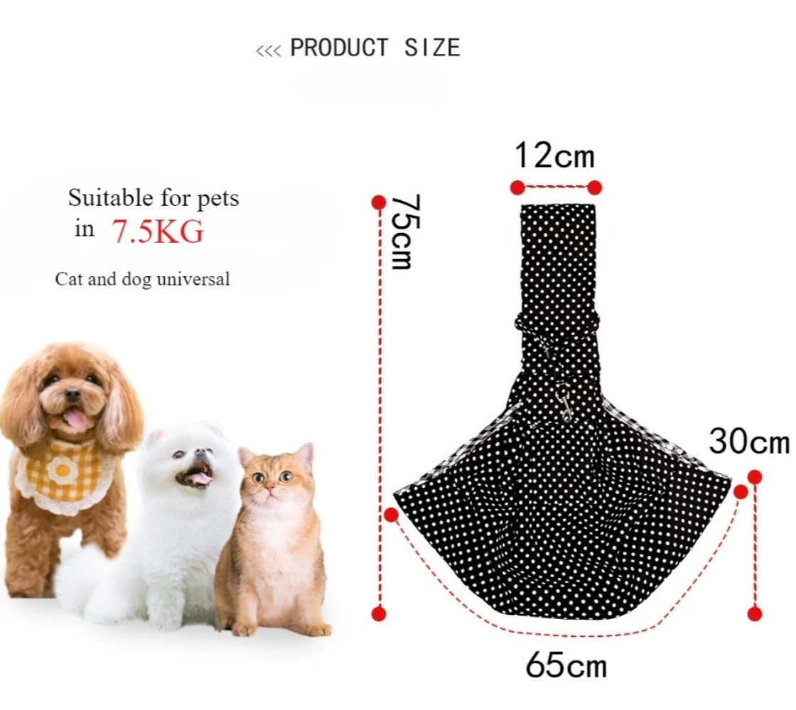 Pet Ortable Shoulder Bag with Pocket Fits Within 7.5kg Dog Cat Sling Carrier for Outdoor Travel Hiking Pet Carrying Supplies