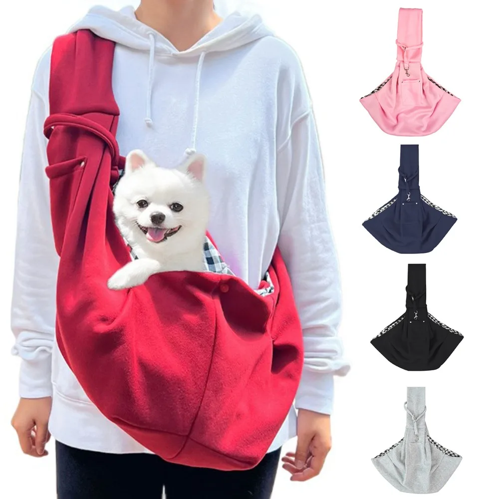 Pet Ortable Shoulder Bag with Pocket Fits Within 7.5kg Dog Cat Sling Carrier for Outdoor Travel Hiking Pet Carrying Supplies