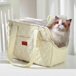 Pet cat carrying bag Escape free portable multi-function pet bag Large capacity breathable cross-body bag portable soft bag zwq - Image 2