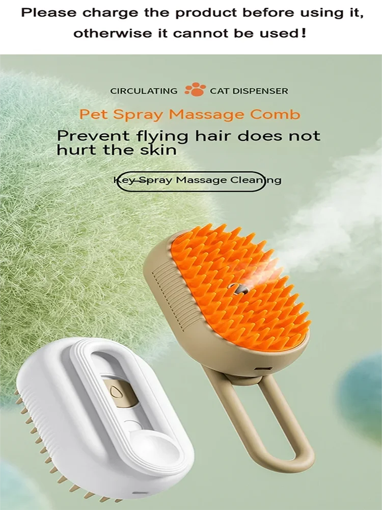 Cat Dog Pet Spray Massage Brush One Button Steam Spray Folding Rotatable Floating Hair Bath Hair Removal Brush Comb Cat Dog Pet Spray Massage Brush One Button Steam Spray Folding Rotatable Floating Hair Bath Hair Removal Brush Comb