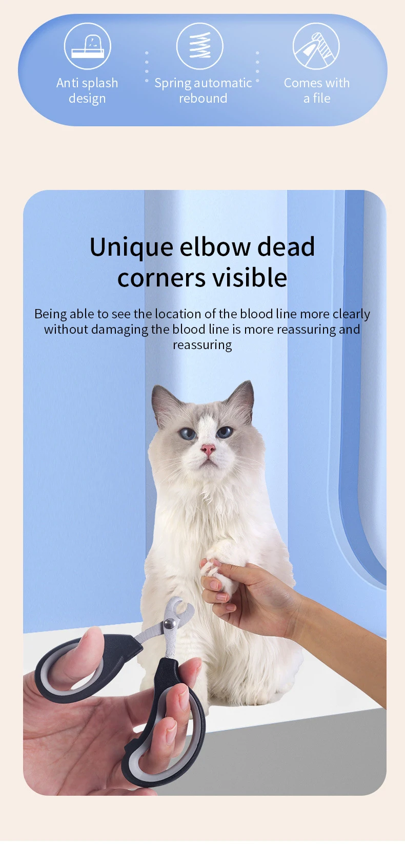 Professional Cat Nail Scissors Pet Dog Nail Clippers Toe Claw Trimmer Pet Grooming Supplies Products for Small Dogs Dog Gadgets