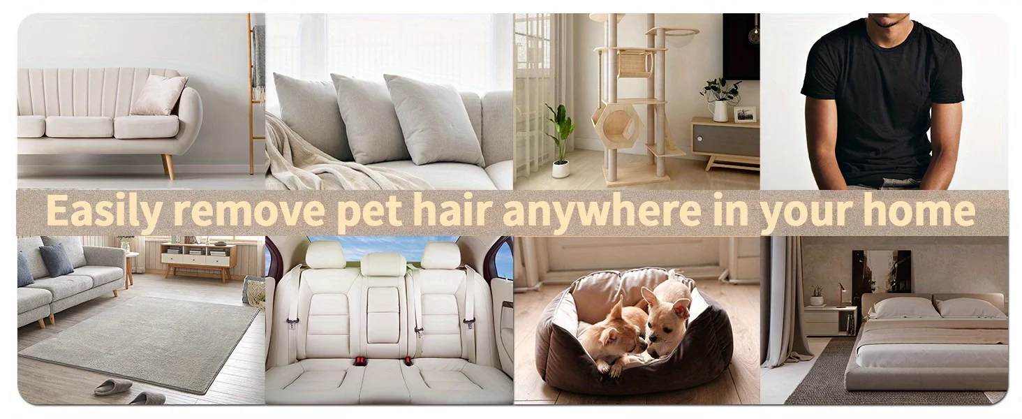 Reusable Pet Hair Remover Roller with Self-Cleaning Base - Upgraded Animal Fur Removal Tool for Couch, Furniture, Carpet, Car Se