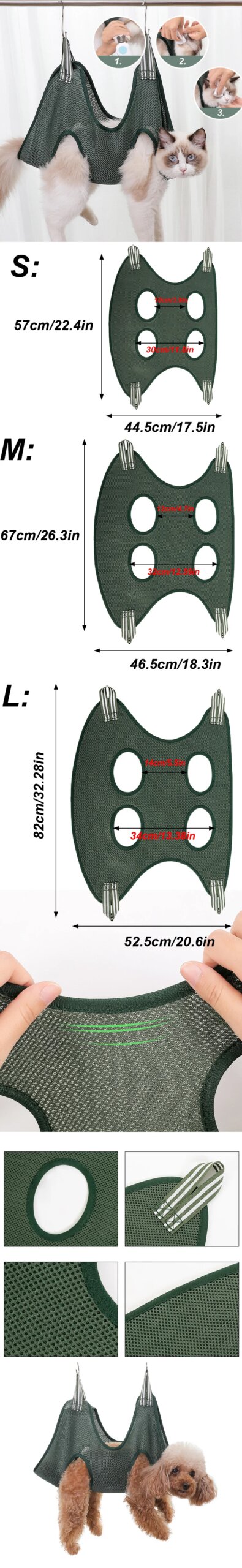 Pet Beauty Hammock Hanging Cat Grooming Nail Cutting Anti Scratch Bite Fixed Bag Bath Trimming Restraint Bag Pet Supplies