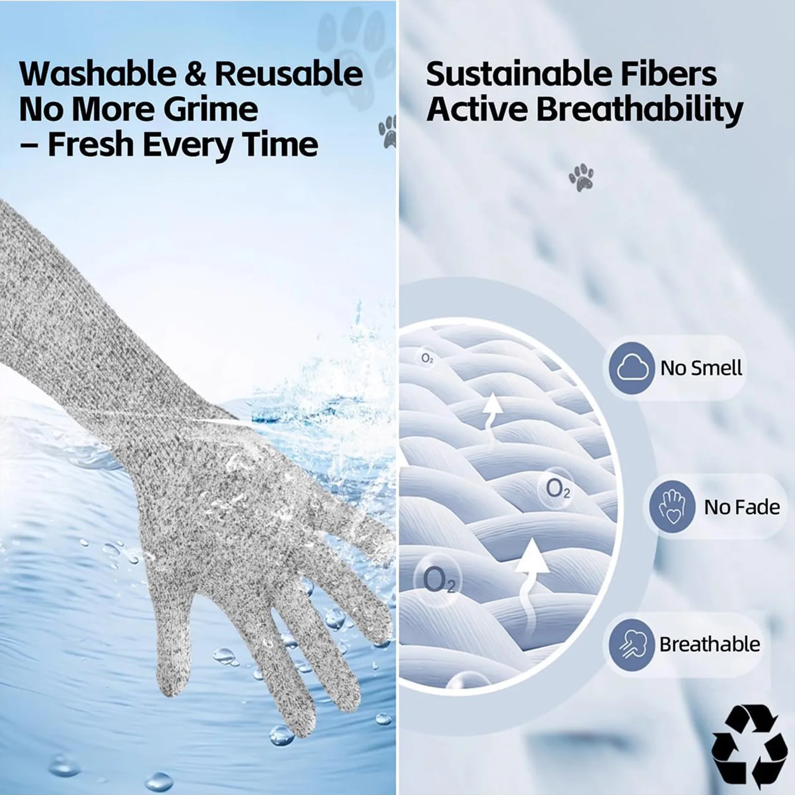 Pet Care Long Gloves 40cm Scratch Proof Arm Sleeves for Cat Dog Nail Trimming Grooming Anti Bite Grey