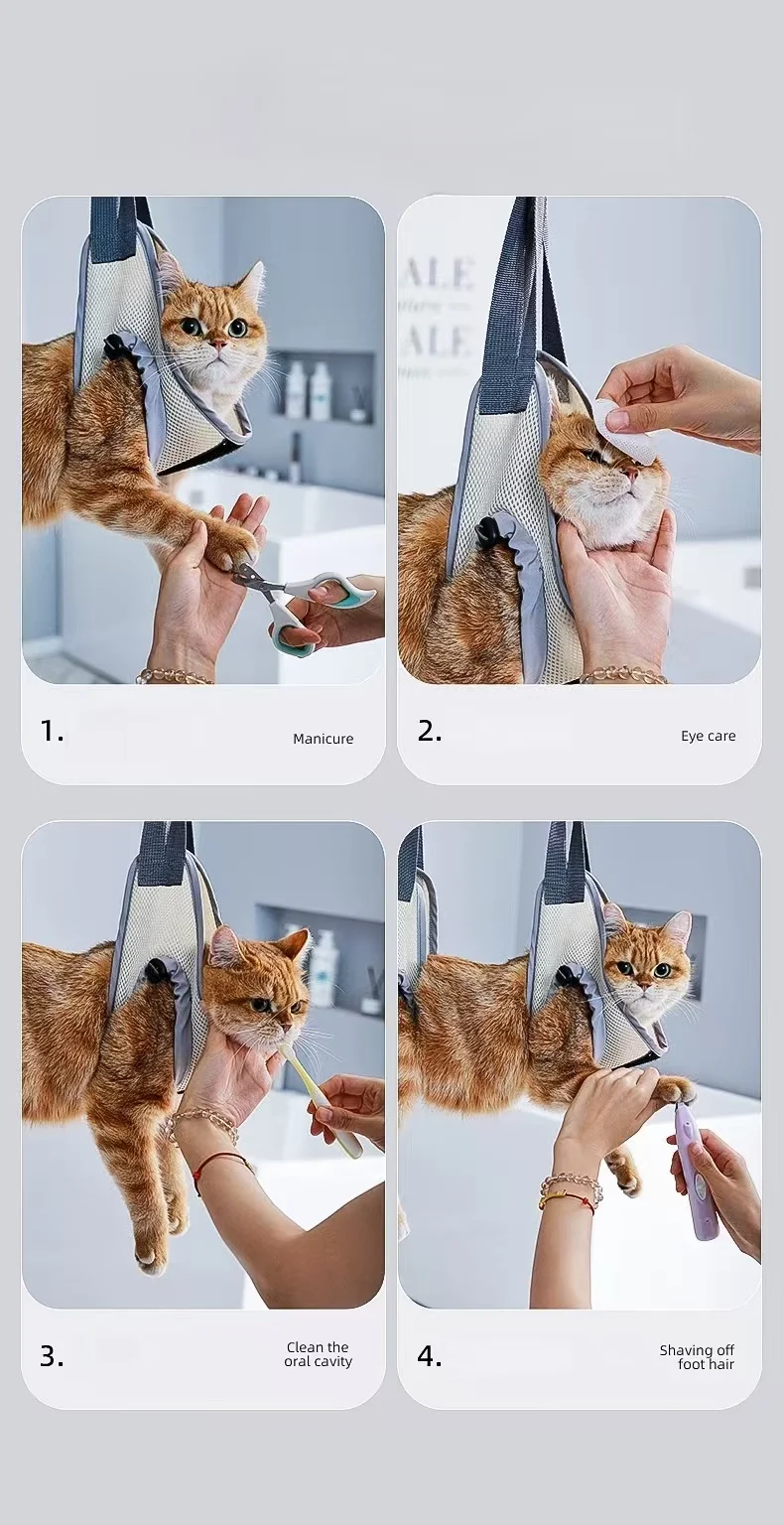Adjustable Pet Grooming Hammock Helper Cat Dog Beauty Hammock Puppy Grooming Cuting Nails Hammock Tool Bag Pet Accessories