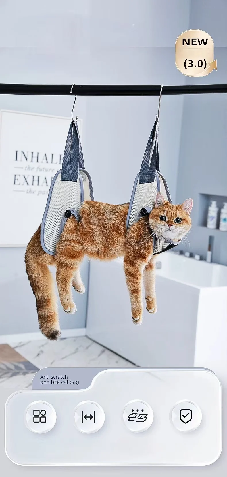 Adjustable Pet Grooming Hammock Helper Cat Dog Beauty Hammock Puppy Grooming Cuting Nails Hammock Tool Bag Pet Accessories